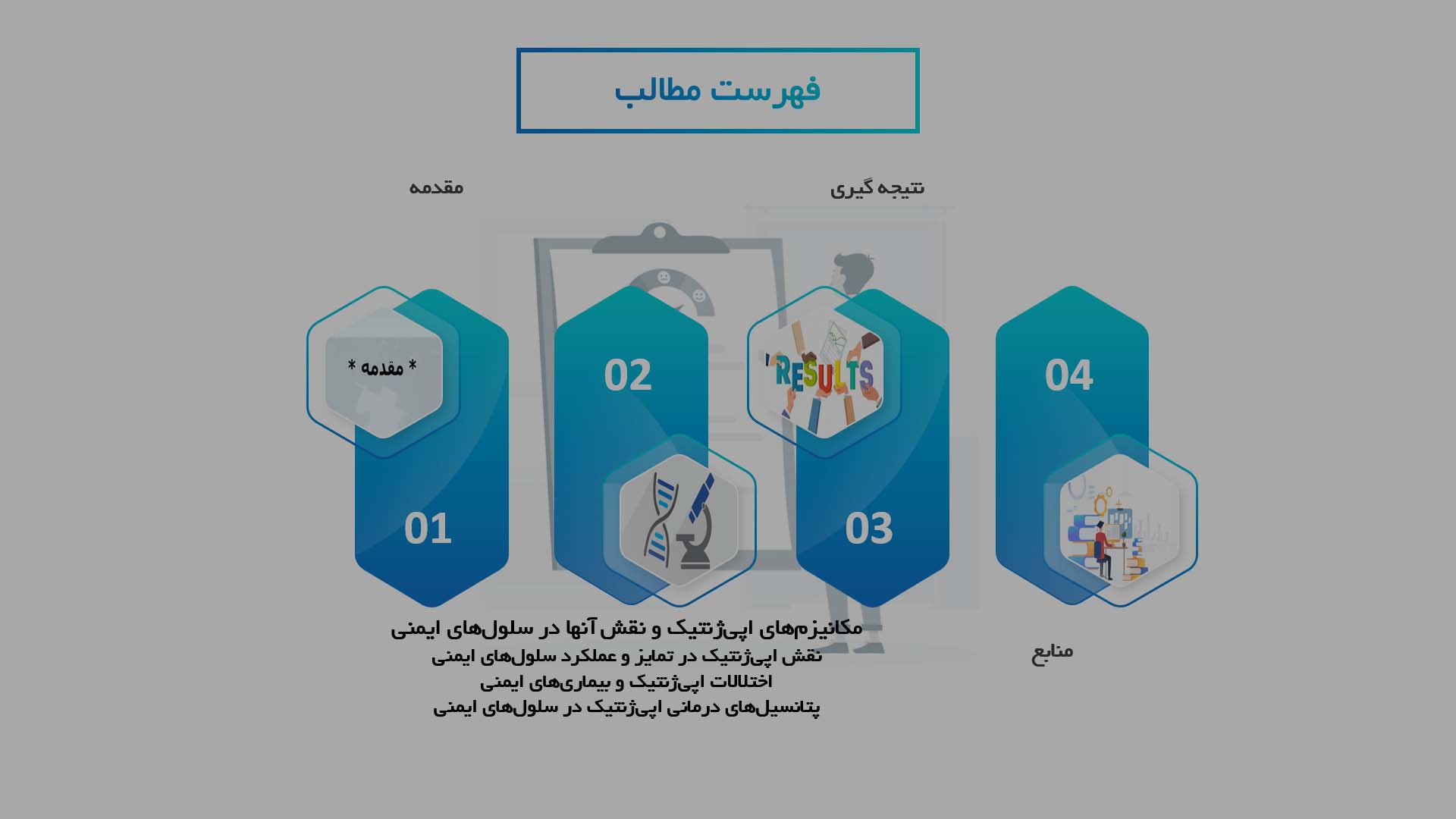 پاورپوینت در مورد تحلیل نقش اپی‌ژنتیک در تنظیم بیان ژن‌ها در سلول‌های ایمنی